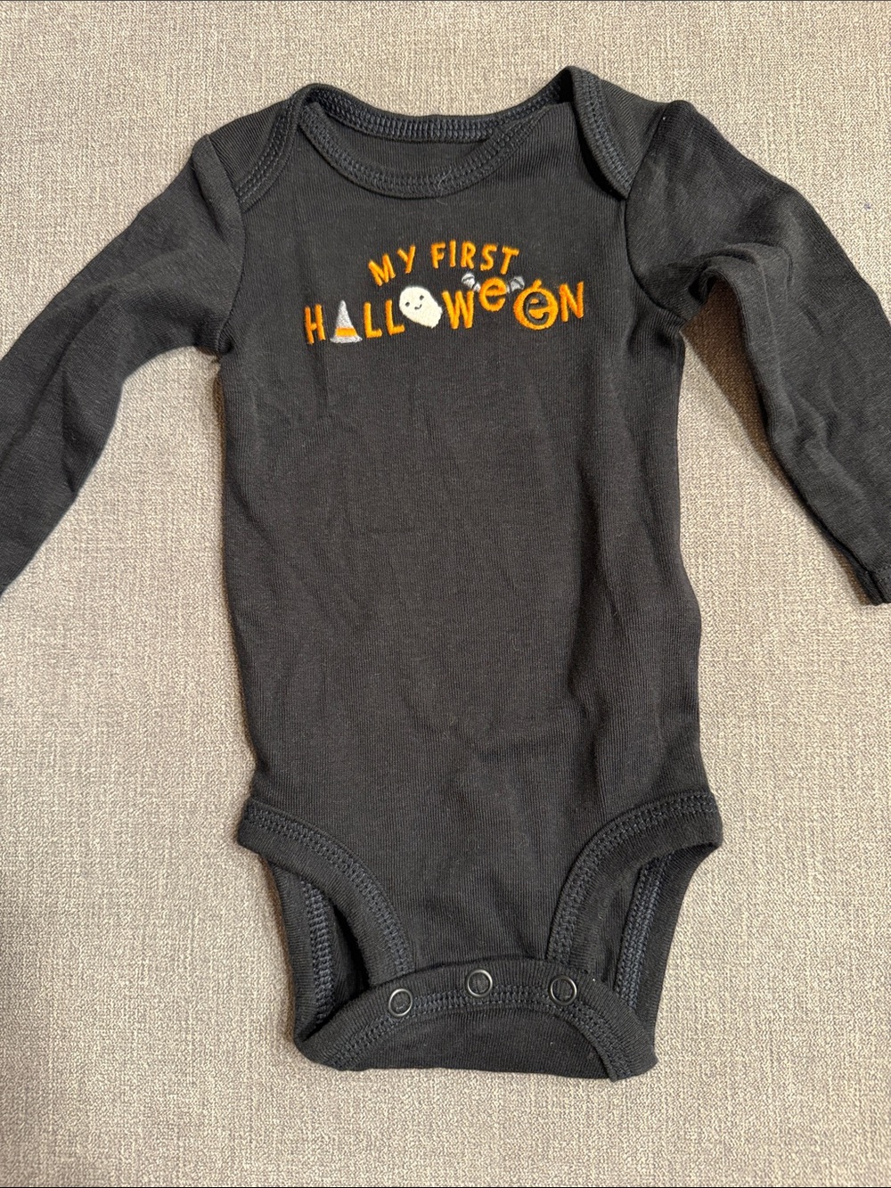 Carter's Black Long-Sleeve My Fist Halloween Onesie